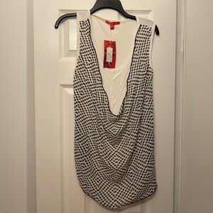 NWT Nicola Antoni Stylish Black and White Women's Top
